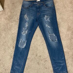 Altar'd State Distressed Blue Skinny Jeans